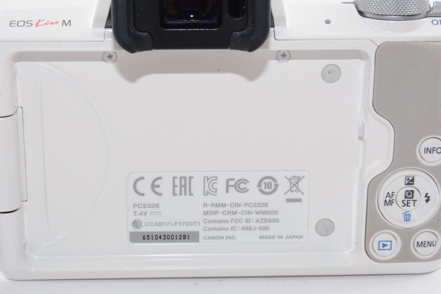 【外観並級】Canon ミラーレス一眼カメラ EOS Kiss M ボディー ホワイト EOSKISSMWH-BODY