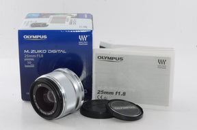 【外観特上級】OLYMPUS M.ZUIKO DIGITAL 25mm F1.8 シルバー マイクロフォーサーズ用 単焦点レンズ