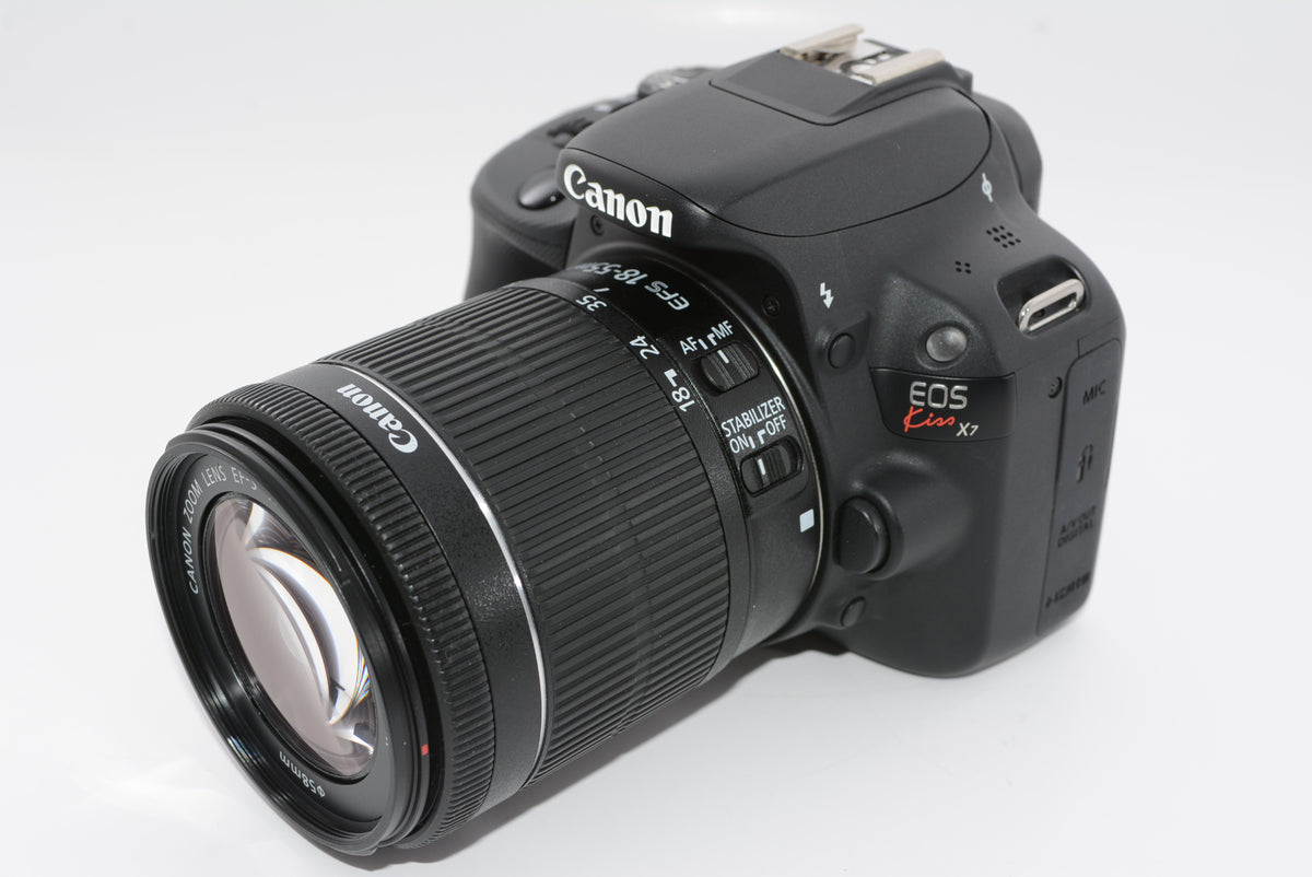 【外観並級】Canon デジタル一眼レフカメラ EOS Kiss X7 レンズキット EF-S18-55mm F3.5-5.6 IS STM付属 KISSX7-1855ISSTMLK