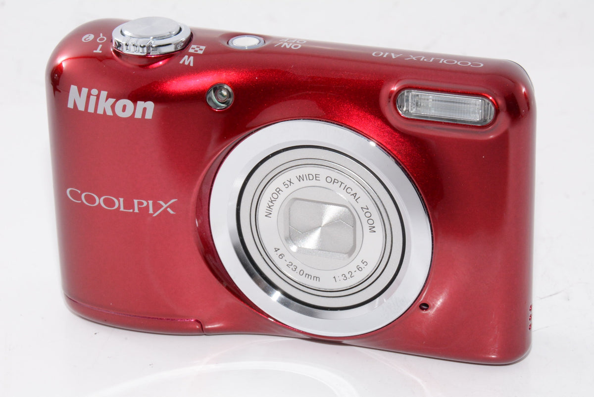 【外観特上級】Nikon デジタルカメラ COOLPIX A10 レッド 光学5倍ズーム 1614万画素 乾電池タイプ A10RD