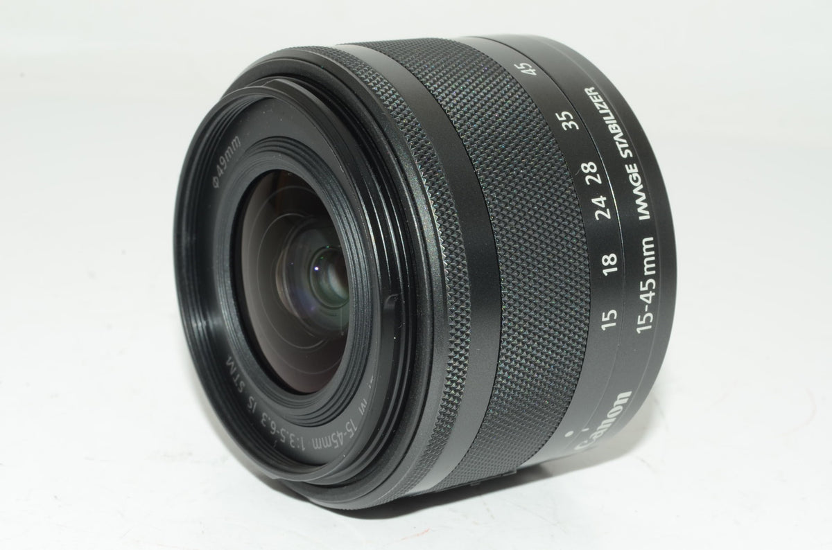 【外観特上級】Canon 標準ズームレンズ EF-M15-45mm F3.5-6.3IS STM(グラファイト) ミラーレス一眼対応 EF-M15-45ISSTM