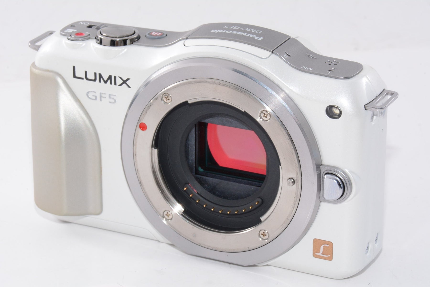 【外観特上級】パナソニック ミラーレス一眼カメラ ルミックス GF5 レンズキット シェルホワイト DMC-GF5X-W