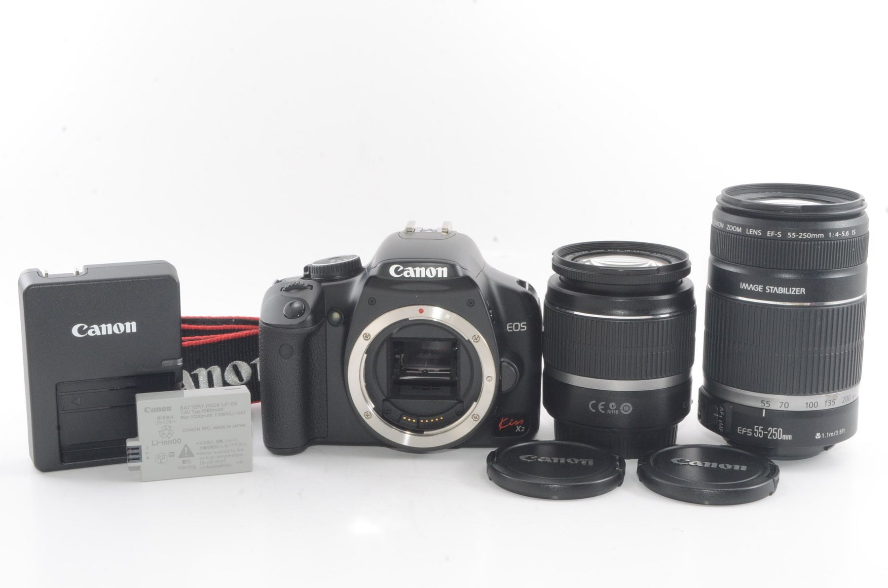 【外観並級】Canon デジタル一眼レフカメラ EOS Kiss X2 ダブルズームキット