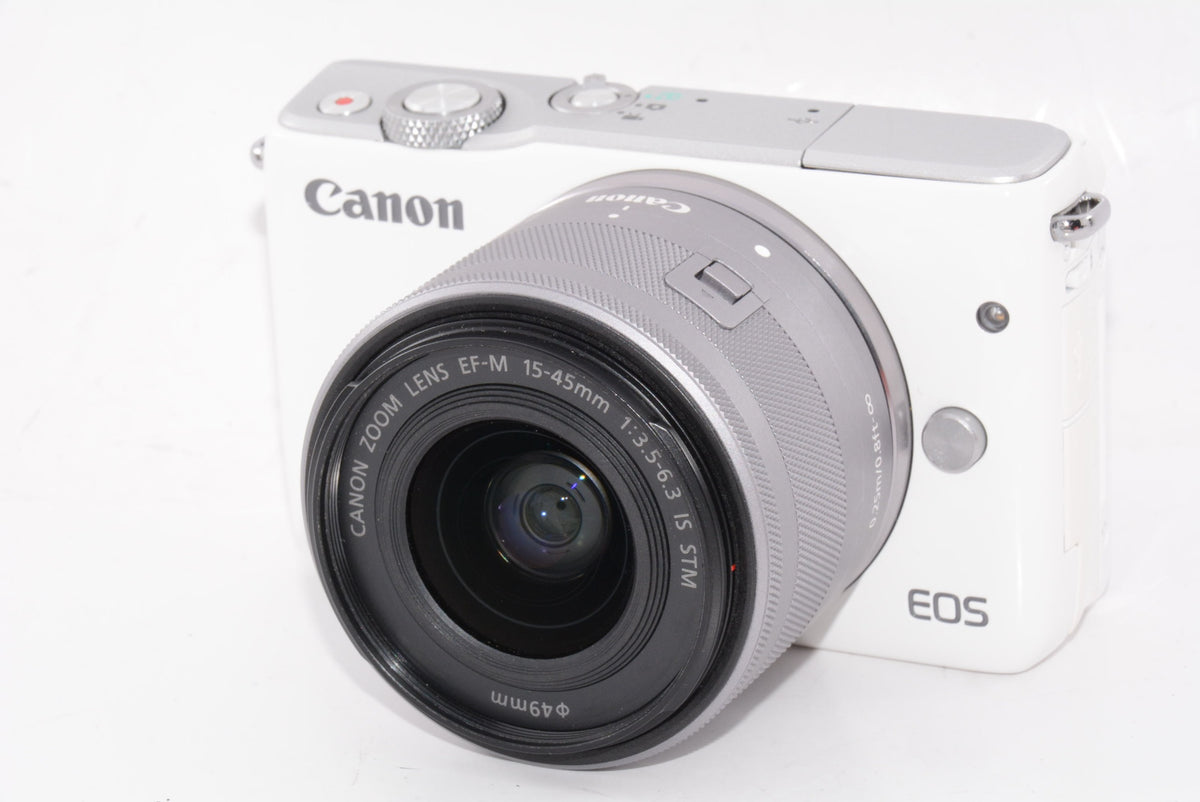 【外観並級】Canon ミラーレス一眼カメラ EOS M10 レンズキット(ホワイト) EF-M15-45mm F3.5-6.3 IS STM 付属 EOSM10WH-1545ISSTMLK