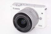 【外観並級】Canon ミラーレス一眼カメラ EOS M10 レンズキット(ホワイト) EF-M15-45mm F3.5-6.3 IS STM 付属 EOSM10WH-1545ISSTMLK