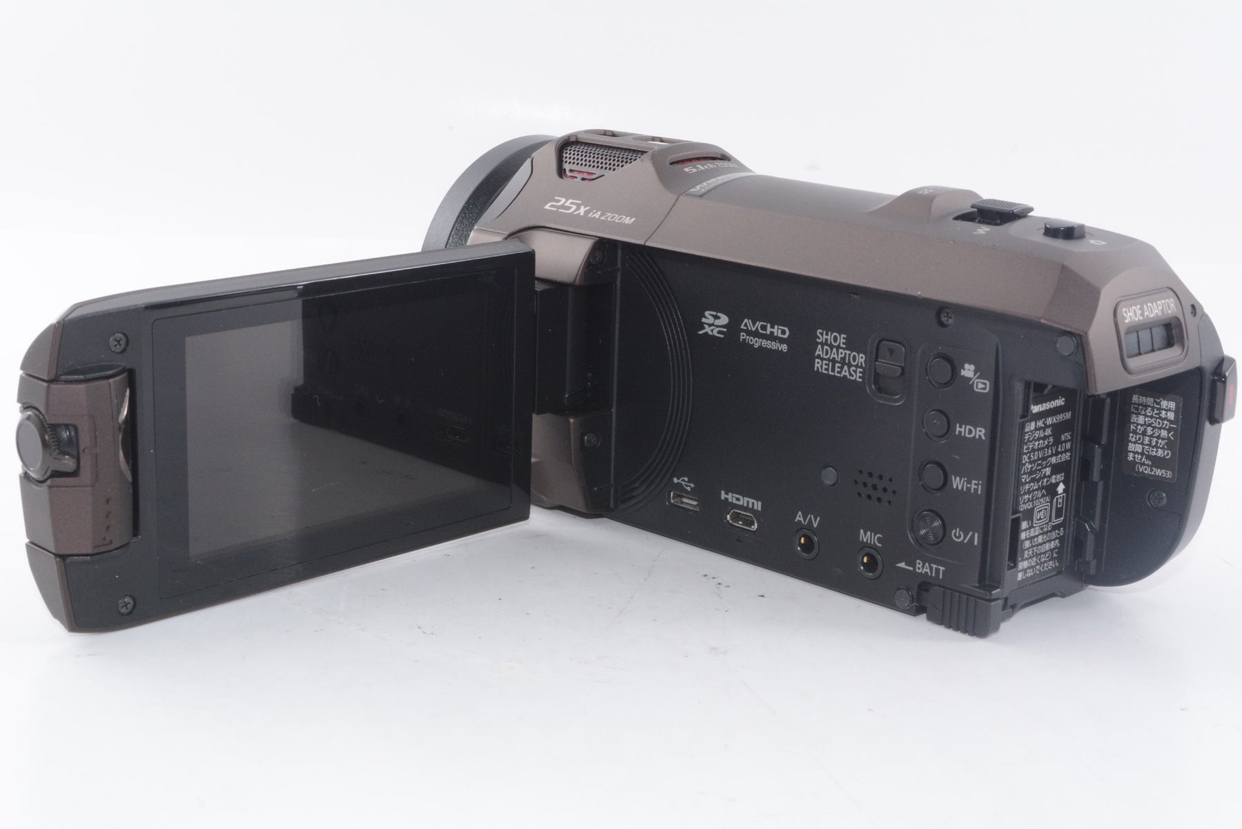 【外観並級】パナソニック 4K ビデオカメラ WX995M 64GB ワイプ撮り あとから補正 ブラウン HC-WX995M-T