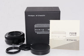 【外観特上級】TTArtisan AF 27mm f/2.8 Xマウント 富士フイルムX ブラック レンズ 銘匠光学
