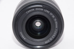 【外観特上級】Canon 標準ズームレンズ EF-M15-45mm F3.5-6.3IS STM(グラファイト) ミラーレス一眼対応 EF-M15-45ISSTM