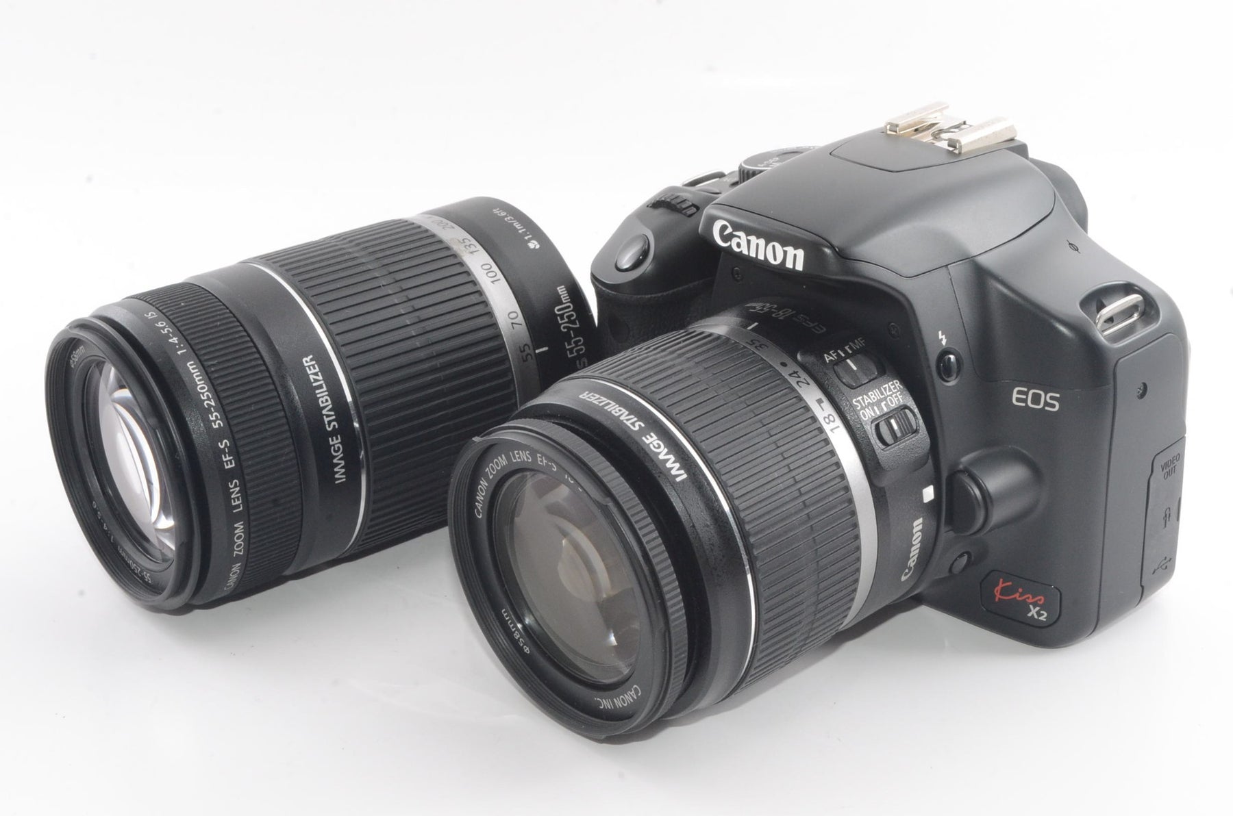 【外観並級】Canon デジタル一眼レフカメラ EOS Kiss X2 ダブルズームキット