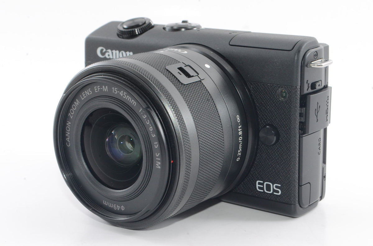 【外観並級】Canon ミラーレス一眼カメラ EOS M200 標準ズームキット ブラック EOSM200BK-1545ISSTMLK