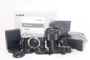 【外観並級】Canon EOS M6 ダブルズームキットEF-M15-45mm/EF-M55-200mm