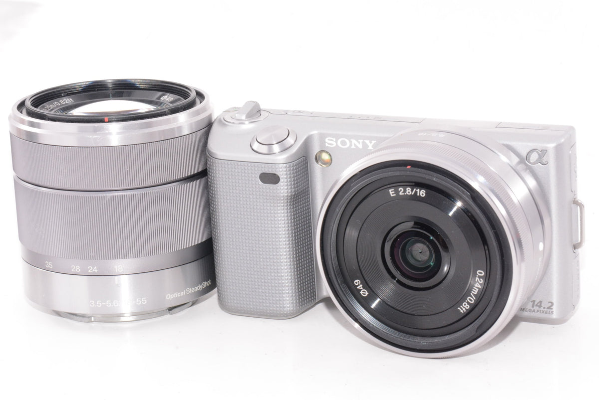 【外観並級】ソニー SONY ミラーレス一眼α NEX-5 ダブルレンズキット シルバー