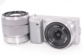 【外観並級】ソニー SONY ミラーレス一眼α NEX-5 ダブルレンズキット シルバー