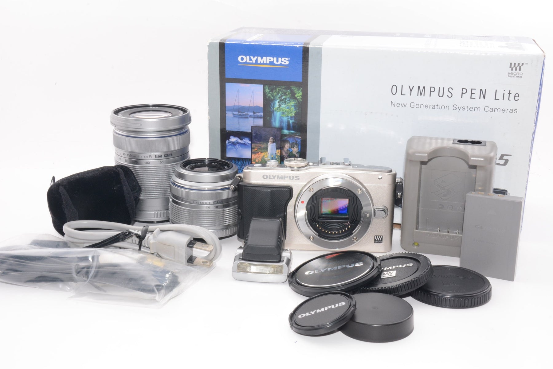 【外観特上級】OLYMPUS ミラーレス一眼 PEN Lite E-PL5 ダブルズームキット シルバー E-PL5 DZKIT SLV