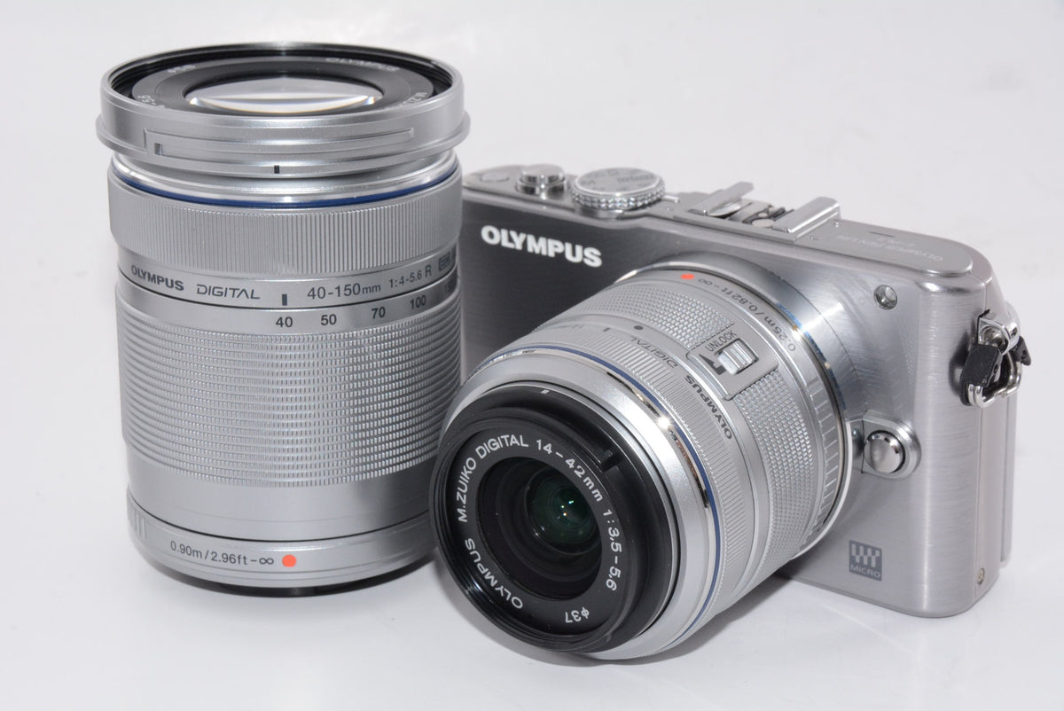 【外観特上級】OLYMPUS ミラーレス一眼 PEN Lite E-PL3 ダブルズームキット シルバー E-PL3 DZKIT SLV