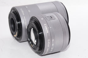 【外観並級】Canon ミラーレス一眼カメラ EOS Kiss M ダブルズームキット ホワイト EOSKISSMWH-WZK