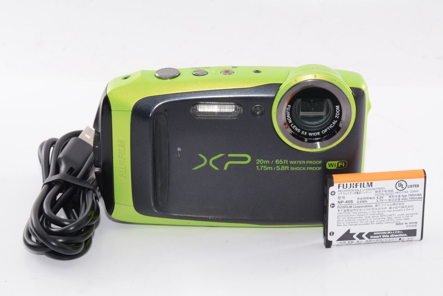【外観並級】FUJIFILM デジタルカメラ XP120 ライム 防水 FX-XP120LM