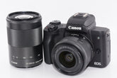 【外観特上級】Canon ミラーレス一眼カメラ EOS Kiss M ダブルズームキット ブラック