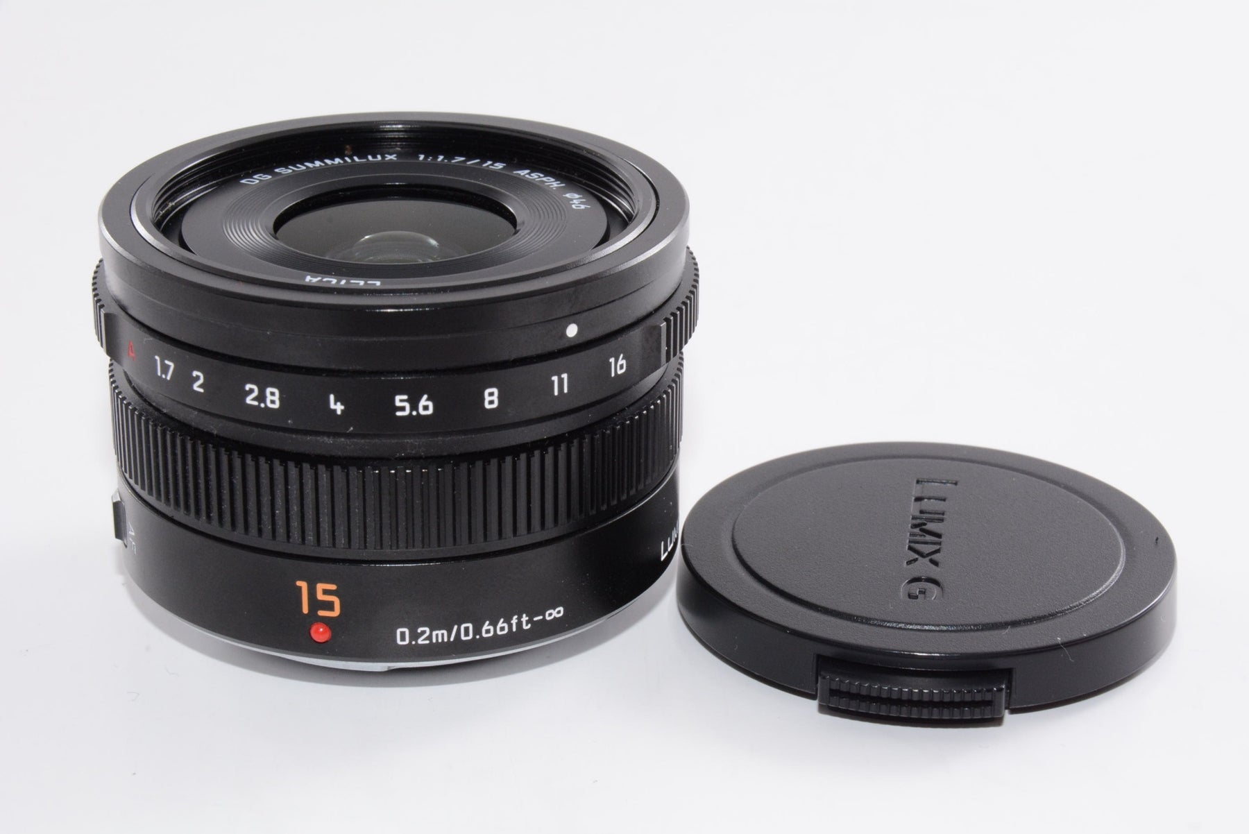 【外観特上級】パナソニック 単焦点 広角レンズ マイクロフォーサーズ用 ライカ DG SUMMILUX 15mm/F1.7 ASPH. ブラック H-X015-K