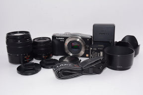 【外観並級】パナソニック ルミックス ミラーレス一眼カメラ GF6 ダブルズームレンズキット ブラック DMC-GF6W-K
