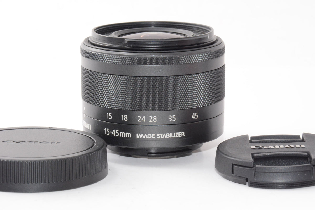 【外観特上級】Canon 標準ズームレンズ EF-M15-45mm F3.5-6.3IS STM(グラファイト) ミラーレス一眼対応 EF-M15-45ISSTM