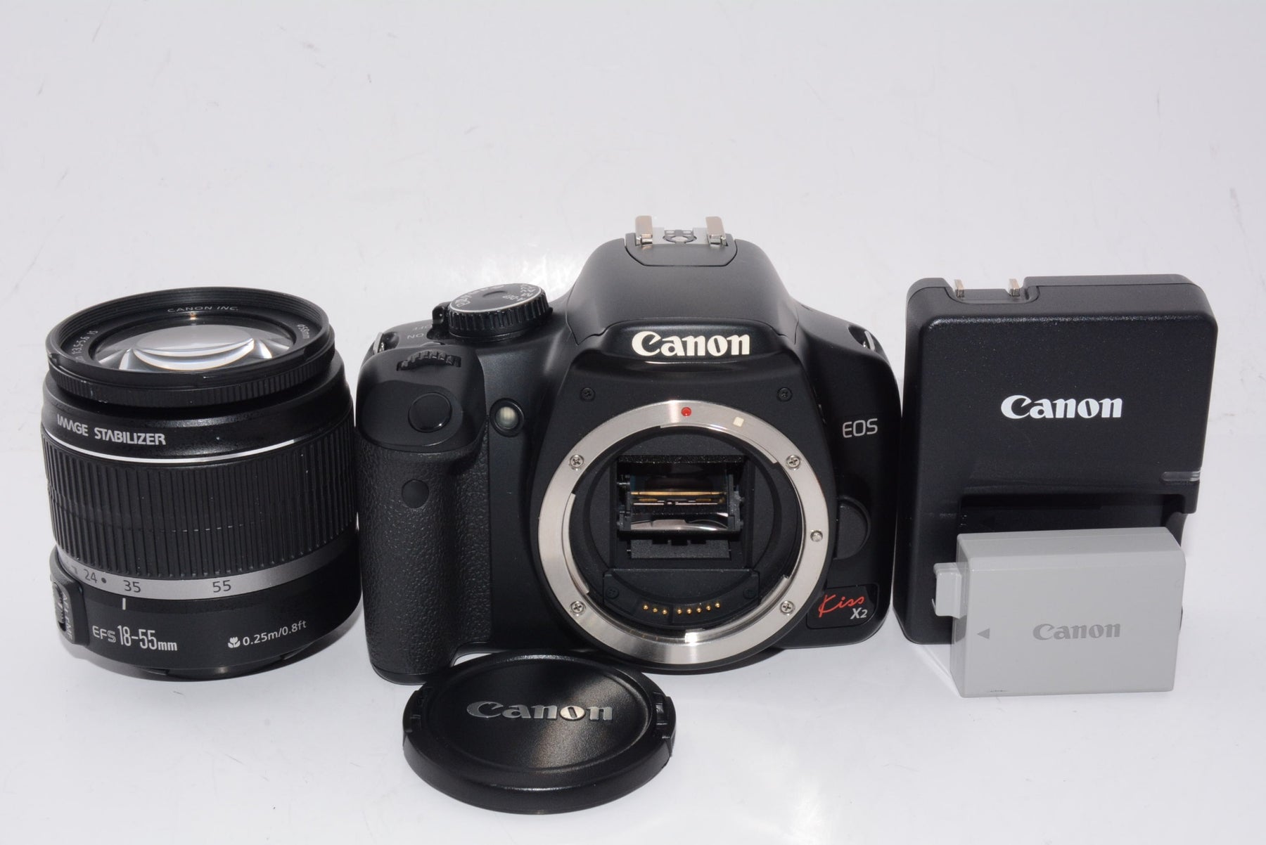 【外観特上級】Canon デジタル一眼レフカメラ EOS Kiss X2 レンズキット KISSX2-LKIT