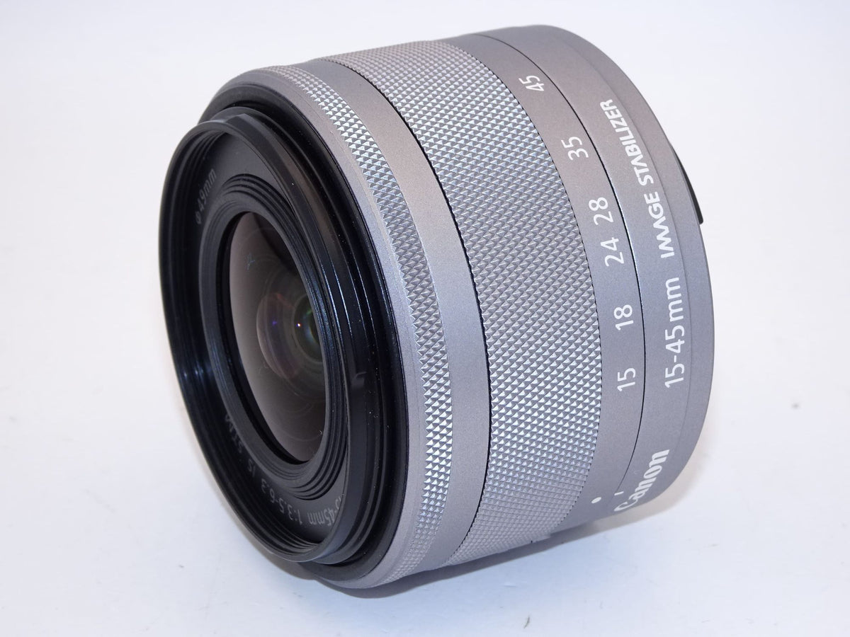 【外観並級】Canon 標準ズームレンズ EF-M15-45mm F3.5-6.3IS STM(シルバー) ミラーレス一眼対応 EF-M15-45ISSTMSL
