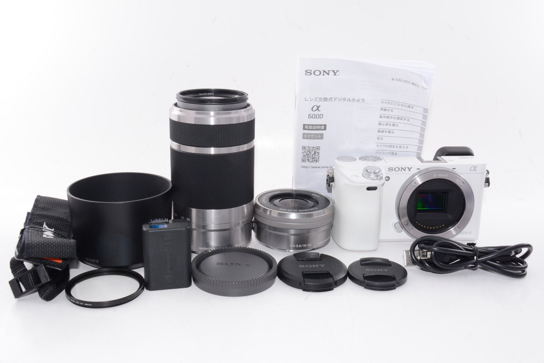 【外観並級】SONY α6000 ダブルズームレンズキット ホワイト