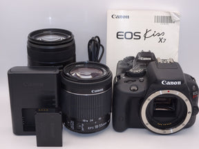 【外観特上級】Canon デジタル一眼レフカメラ EOS Kiss X7 ダブルズームキット EF-S18-55ｍｍ/EF-S55-250ｍｍ付属 KISSX7-WKIT