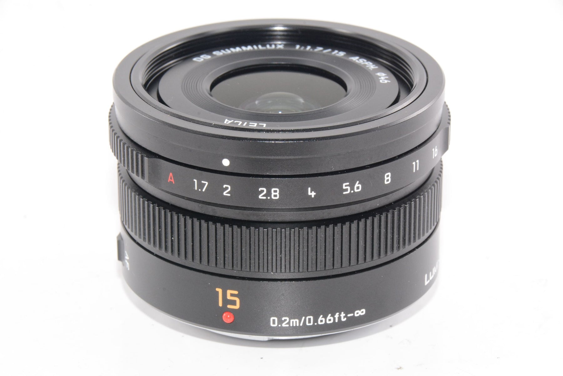 【ほぼ新品】パナソニック 単焦点 広角レンズ マイクロフォーサーズ用 ライカ DG SUMMILUX 15mm/F1.7 ASPH. ブラック H-X015-K