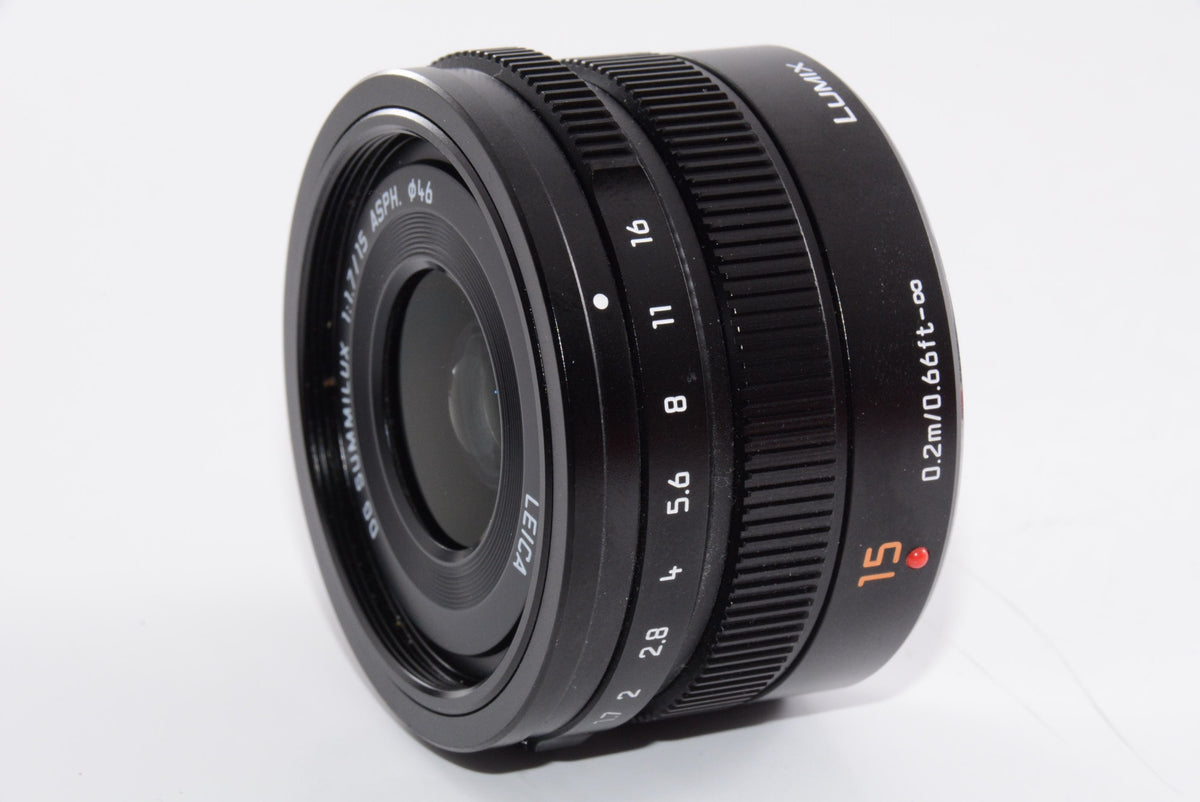 【外観特上級】パナソニック 単焦点 広角レンズ マイクロフォーサーズ用 ライカ DG SUMMILUX 15mm/F1.7 ASPH. ブラック H-X015-K