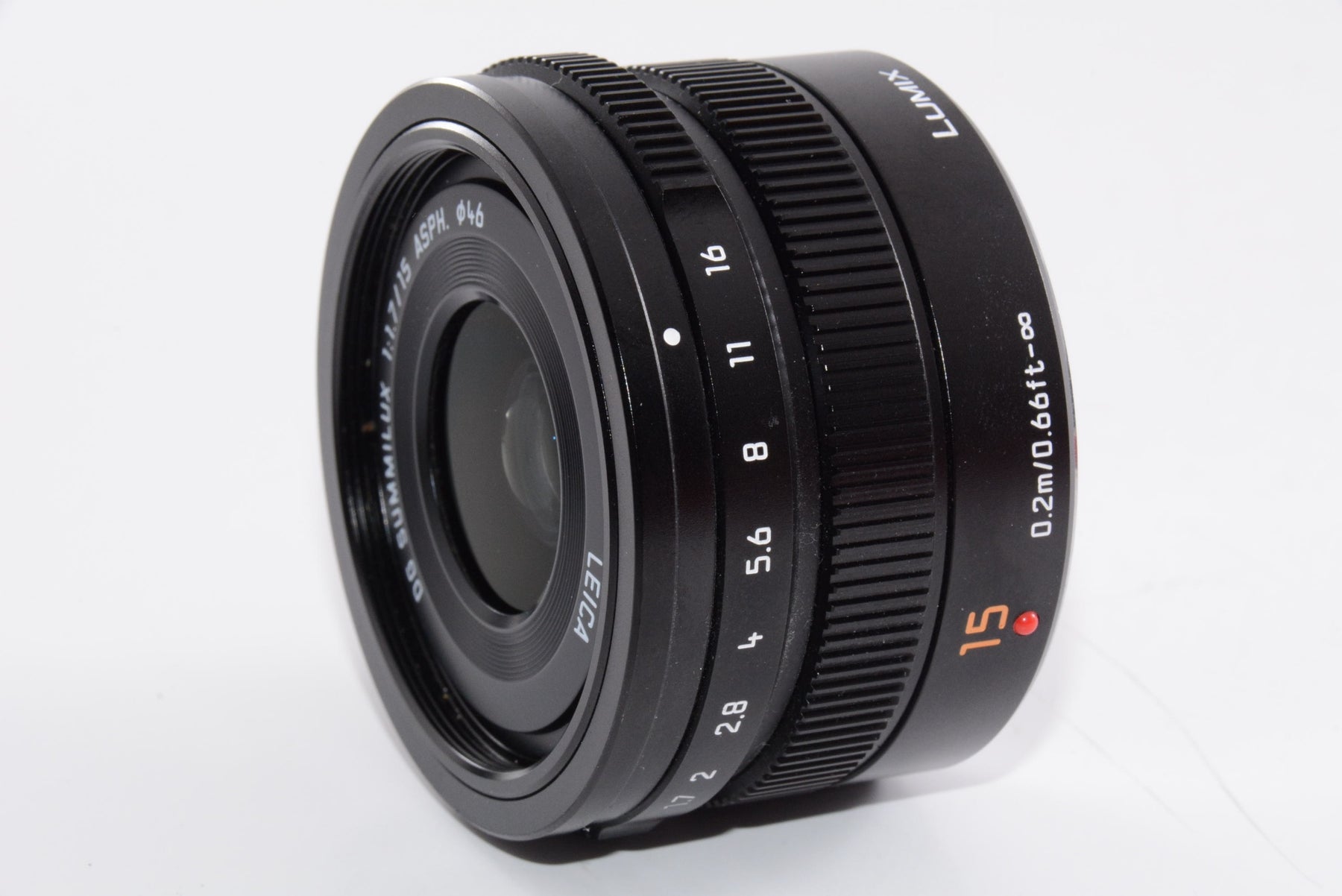 【外観特上級】パナソニック 単焦点 広角レンズ マイクロフォーサーズ用 ライカ DG SUMMILUX 15mm/F1.7 ASPH. ブラック H-X015-K