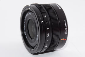 【外観特上級】パナソニック 単焦点 広角レンズ マイクロフォーサーズ用 ライカ DG SUMMILUX 15mm/F1.7 ASPH. ブラック H-X015-K