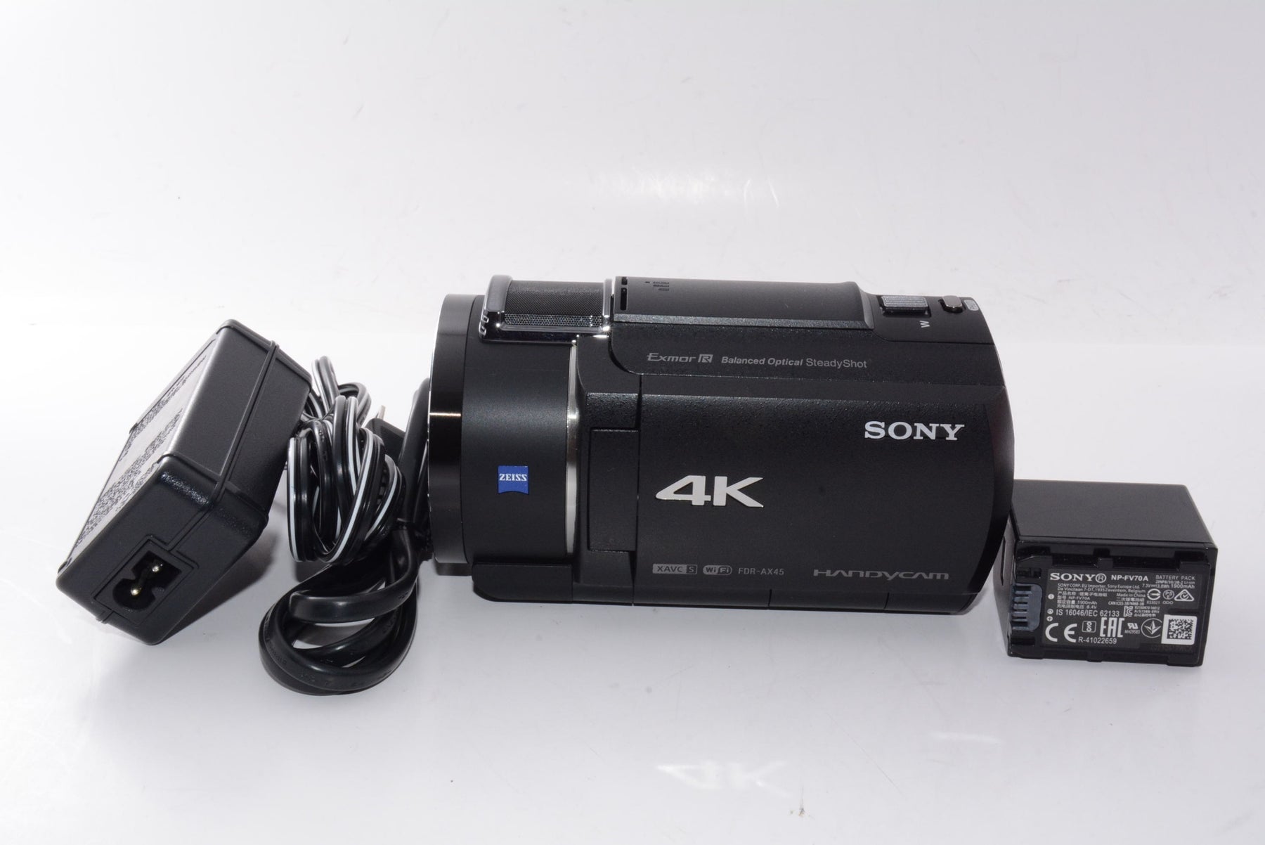 【外観特上級】ソニー / 4K / ビデオカメラ / Handycam / FDR-AX45A / ブラック / 内蔵メモリー64GB / 光学ズーム20倍 / 空間光学手ブレ補正 / FDR-AX45A B