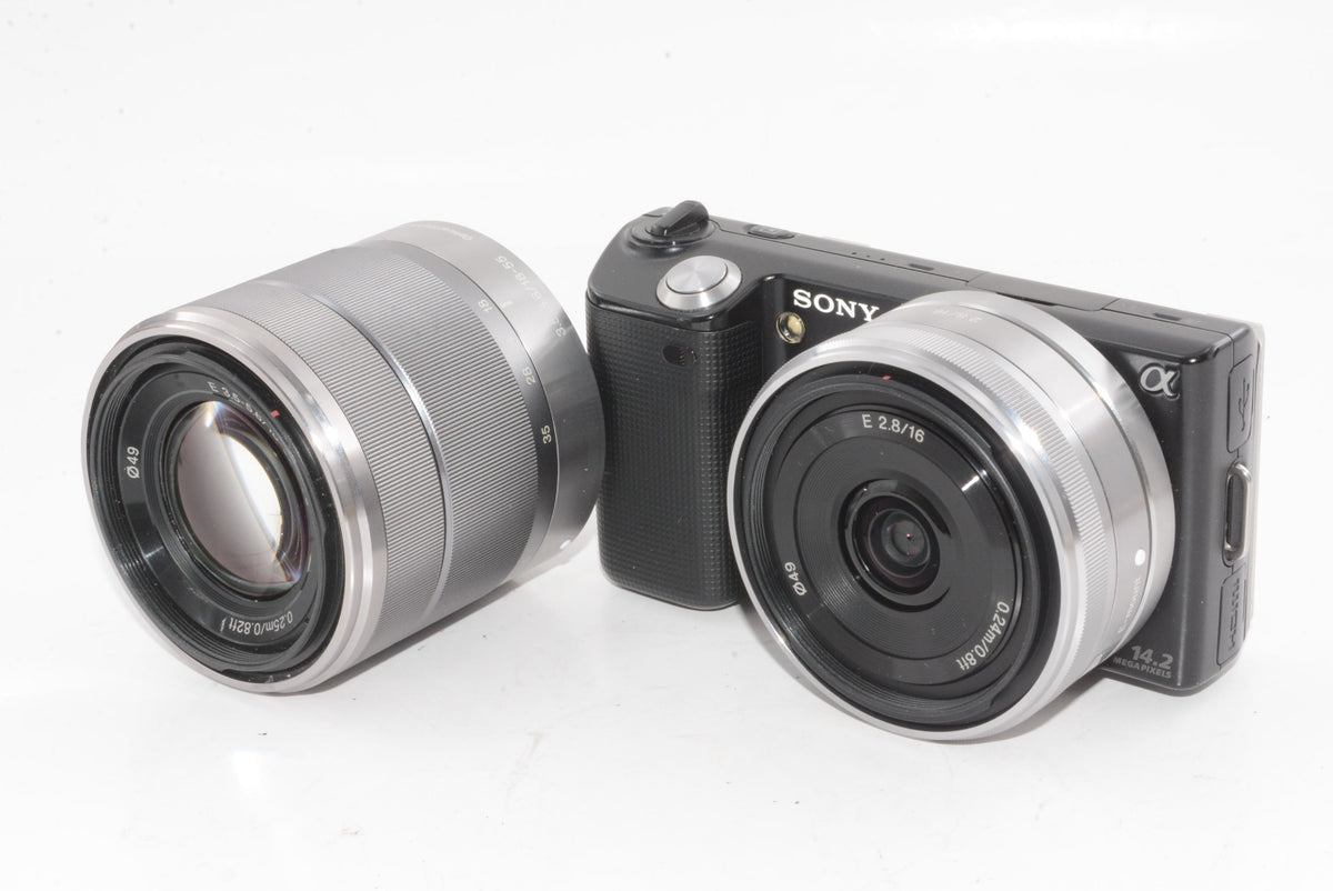 【外観特上級】SONY ミラーレス一眼 α NEX-5  16mm F2.8+18-55mm F3.5-5.6