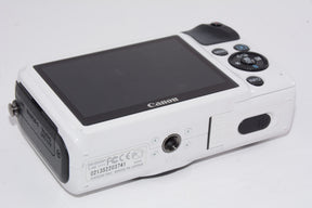 【外観特上級】Canon ミラーレス一眼カメラ EOS M ダブルレンズキット EF-M18-55mm F3.5-5.6 IS STM/EF-M22mm F2 STM付属 ホワイト EOSMWH-WLK