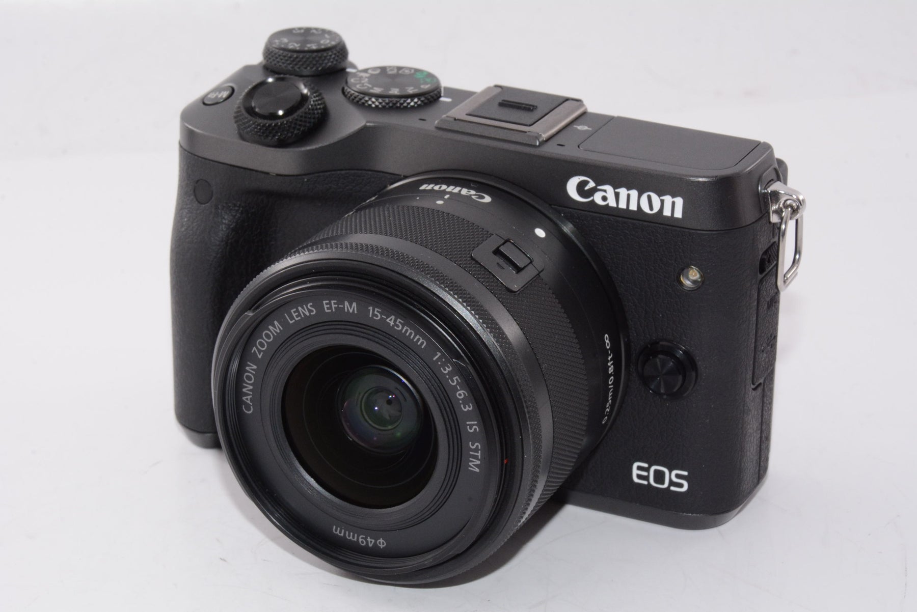 【外観特上級】Canon ミラーレス一眼カメラ EOS M6 レンズキット(ブラック) EF-M15-45mm F3.5-6.3 IS STM 付属 EOSM6BK-1545ISSTMLK