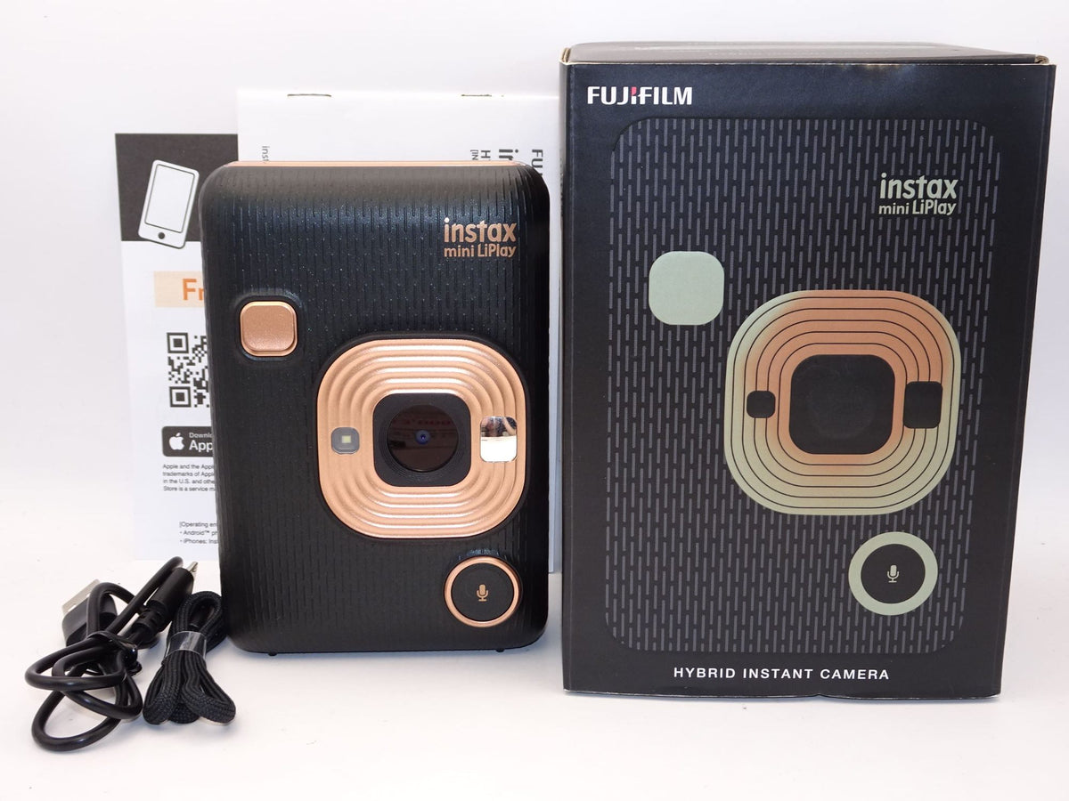 【外観特上級】FUJIFILM チェキ インスタントカメラ/スマホプリンター instax mini LiPlay エレガントブラック INS MINI HM1 ELEGANT BLACK