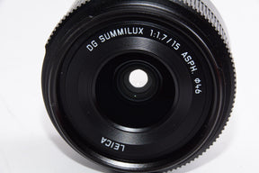 【ほぼ新品】パナソニック 単焦点 広角レンズ マイクロフォーサーズ用 ライカ DG SUMMILUX 15mm/F1.7 ASPH. ブラック H-X015-K