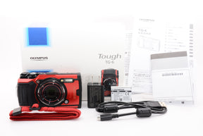 【外観特上級】OLYMPUS デジタルカメラ Tough TG-6 レッド 1200万画素CMOS F2.0 15m 防水 100kgf耐荷重 GPS 内蔵Wi-Fi TG-6RED