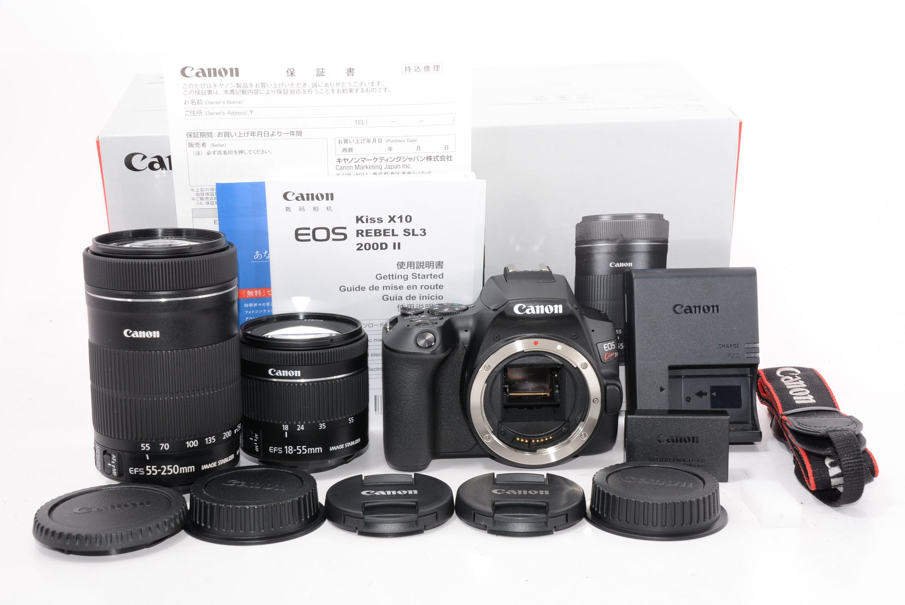 【ほぼ新品】Canon デジタル一眼レフカメラ EOS Kiss X10 ダブルズームキット ブラック EOSKISSX10BK-WKIT