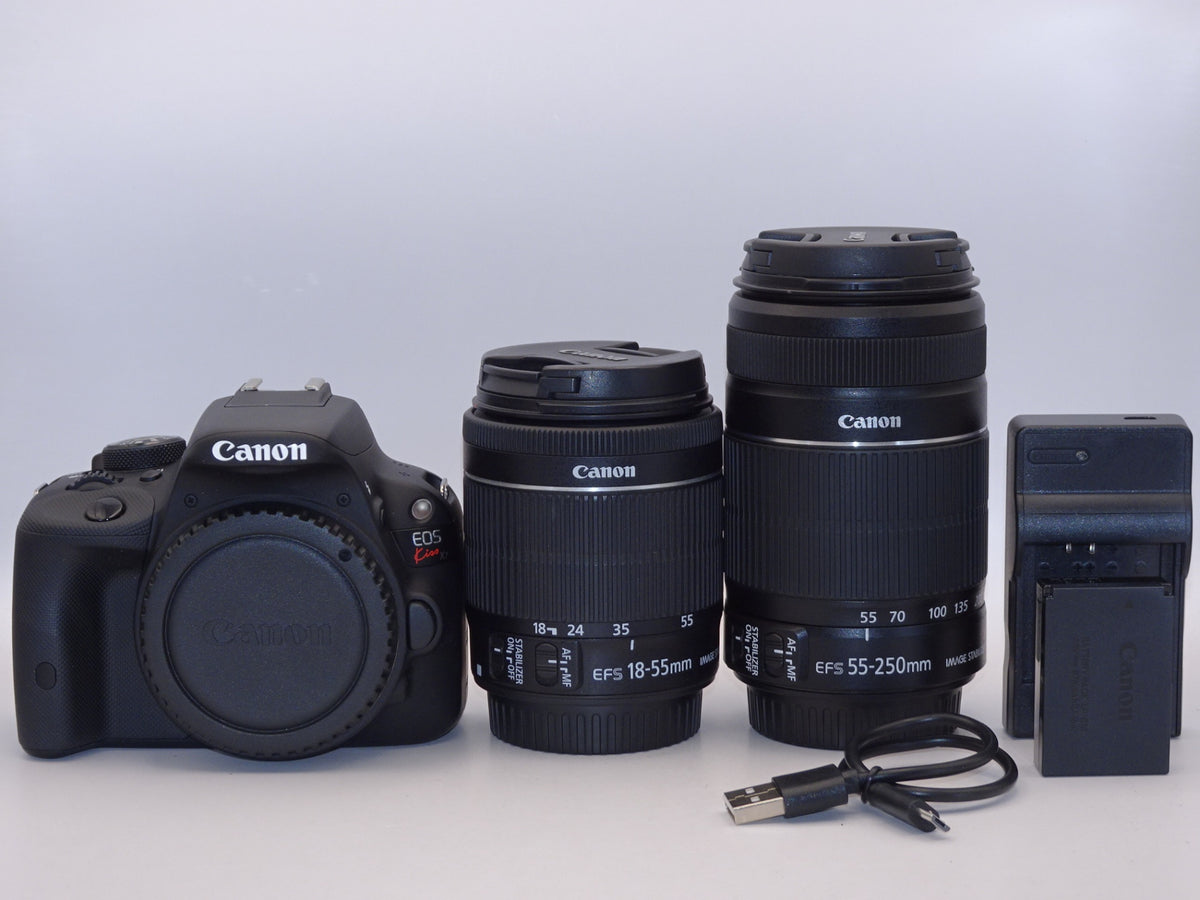 【外観特上級】Canon デジタル一眼レフカメラ EOS Kiss X7 ダブルズームキット EF-S18-55ｍｍ/EF-S55-250ｍｍ付属 KISSX7-WKIT