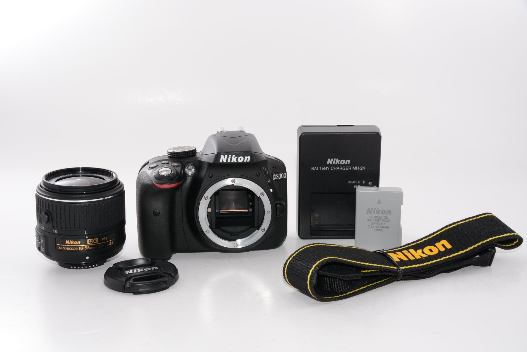 【外観特上級】Nikon デジタル一眼レフカメラ D3300 18-55 VR IIレンズキット ブラック D3300LKBK