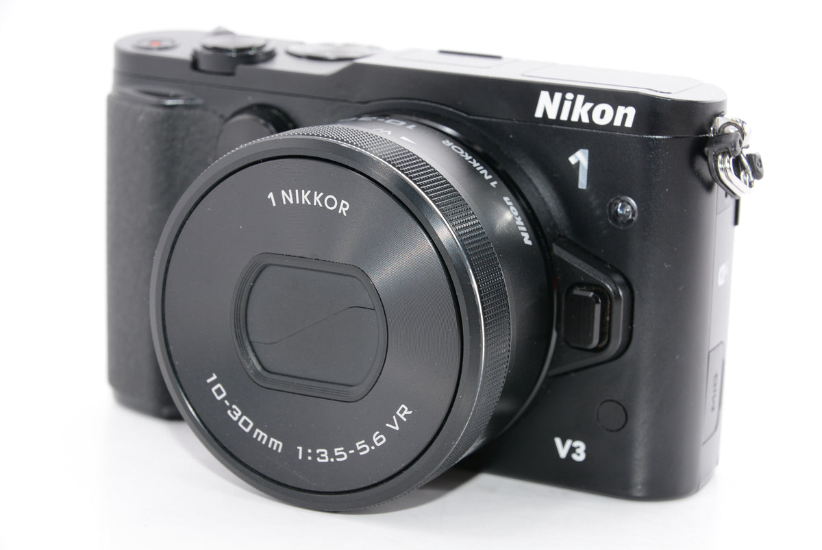 【外観特上級】Nikon ミラーレス一眼Nikon 1 V3 標準パワーズームレンズキット ブラック N1V3HPLKBK