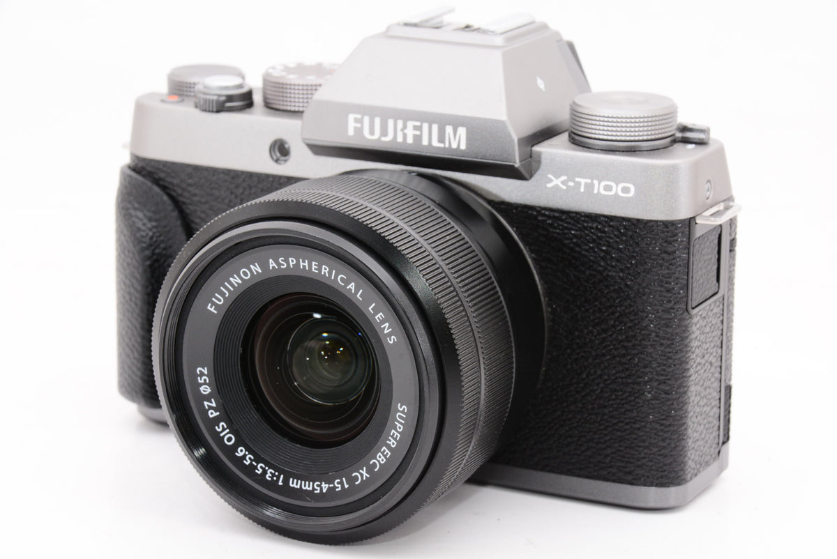 【外観特上級】FUJIFILM ミラーレス一眼 X-T100レンズキット ダークシルバー X-T100LK-DS