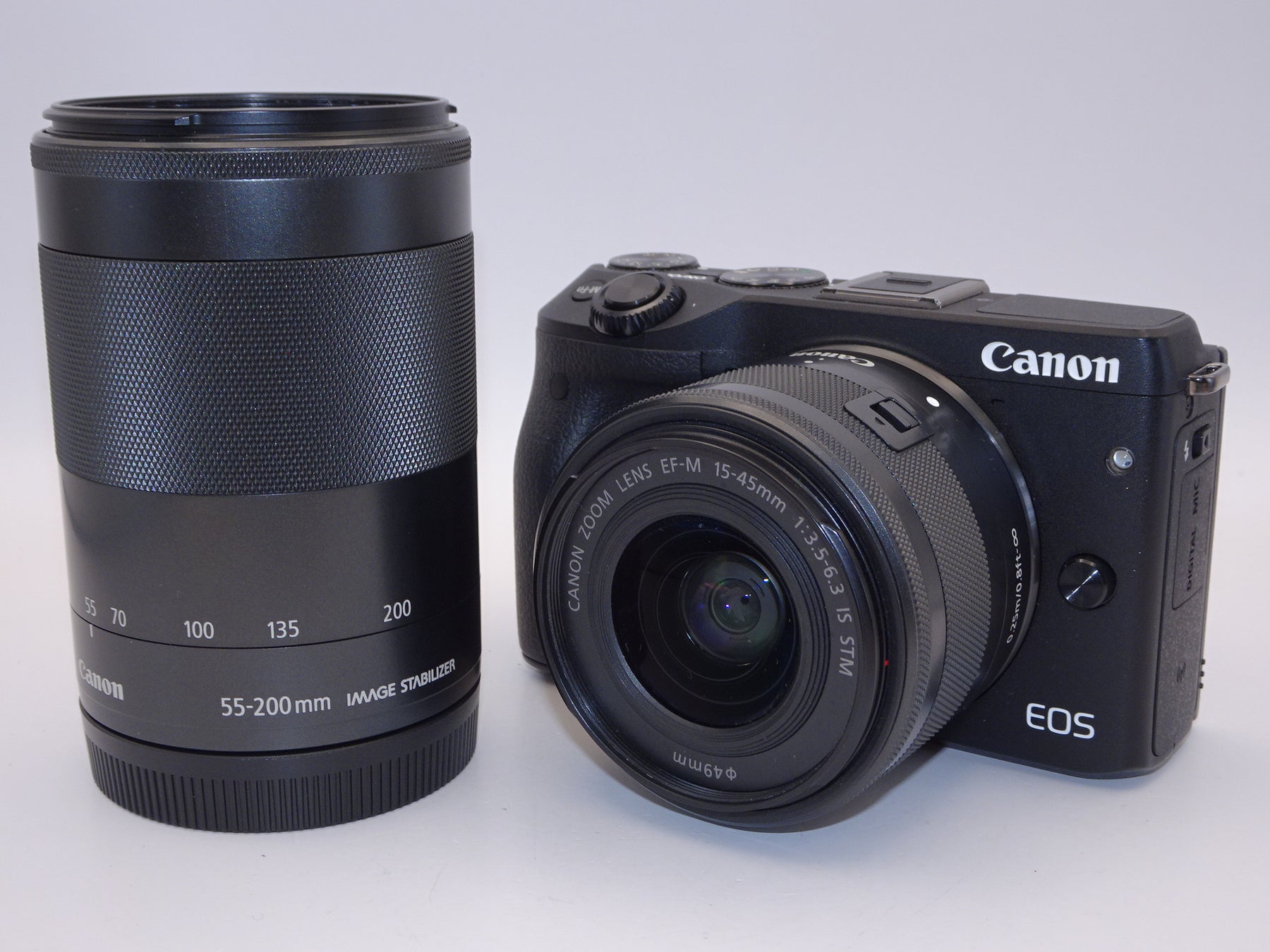 【外観特上級】Canon ミラーレス一眼カメラ EOS M3 ダブルズームキット ブラック