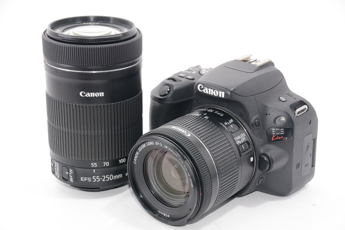 【外観特上級】Canon デジタル一眼レフカメラ「EOS Kiss X9」ダブルズームキット (ブラック) EOSKISSX9BK-WKIT