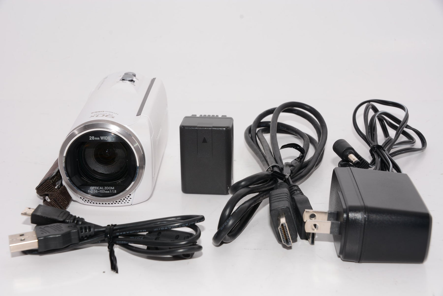 パナソニック HDビデオカメラ 高倍率90倍ズーム ホワイト V360MS