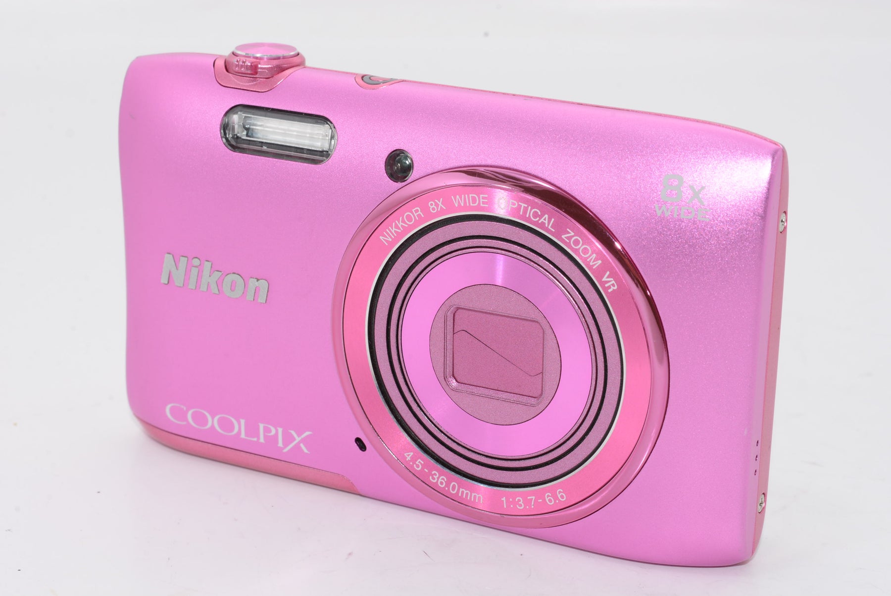 【外観特上級】Nikon デジタルカメラ COOLPIX S3600 8倍ズーム 2005万画素 アザレアピンク S3600PK