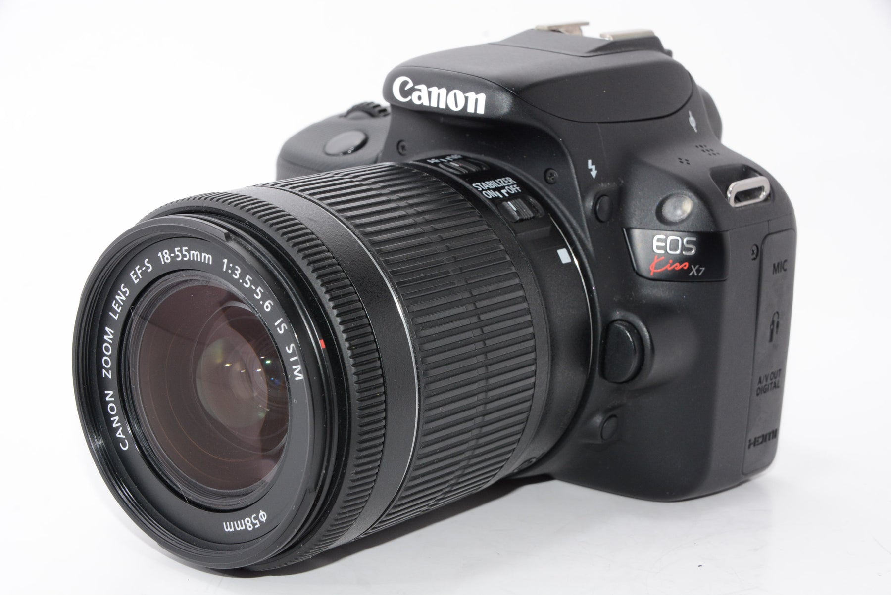 【外観特上級】Canon デジタル一眼レフカメラ EOS Kiss X7 レンズキット EF-S18-55mm F3.5-5.6 IS STM付属 KISSX7-1855ISSTMLK